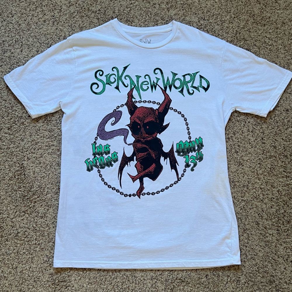 Sick New World Festival - white tshirt - large